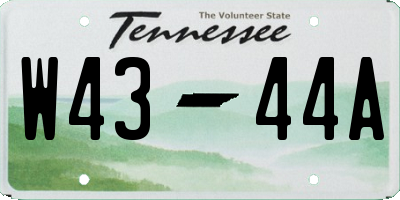 TN license plate W4344A