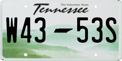 TN license plate W4353S