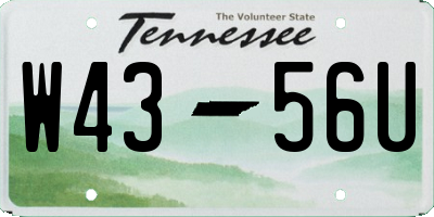 TN license plate W4356U
