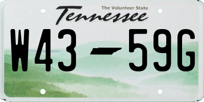 TN license plate W4359G