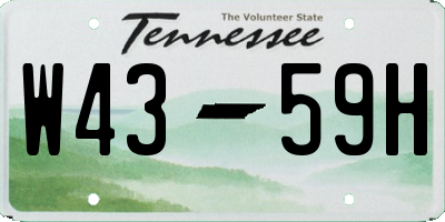 TN license plate W4359H