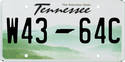 TN license plate W4364C