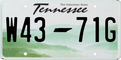 TN license plate W4371G