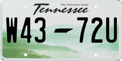 TN license plate W4372U