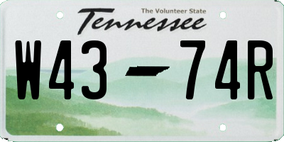 TN license plate W4374R