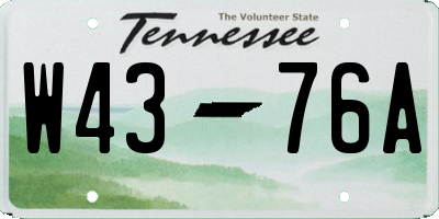 TN license plate W4376A