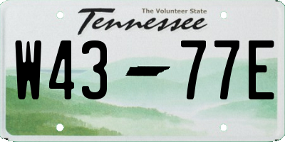 TN license plate W4377E