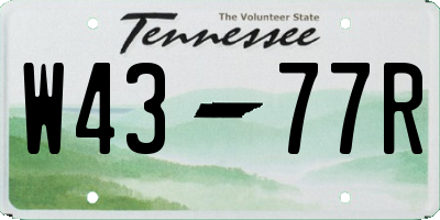 TN license plate W4377R