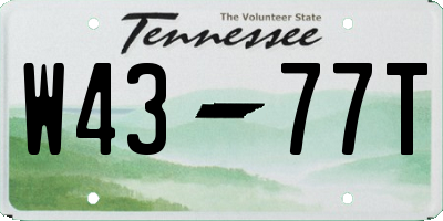 TN license plate W4377T