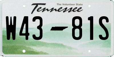 TN license plate W4381S