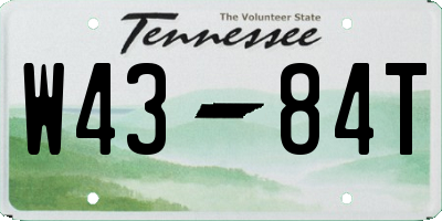 TN license plate W4384T