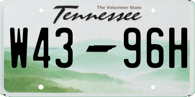 TN license plate W4396H