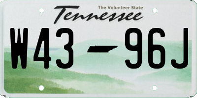 TN license plate W4396J