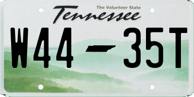 TN license plate W4435T