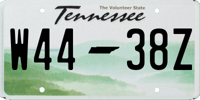 TN license plate W4438Z