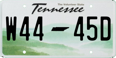 TN license plate W4445D