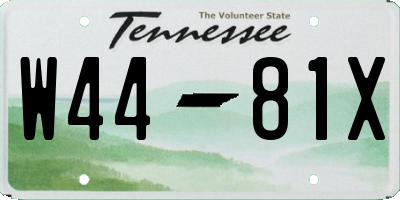 TN license plate W4481X