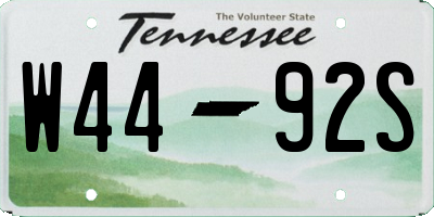 TN license plate W4492S