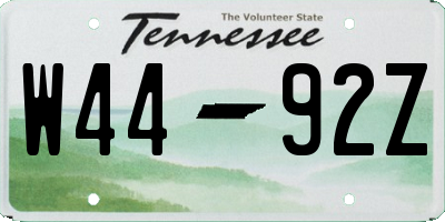 TN license plate W4492Z