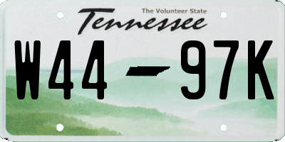 TN license plate W4497K