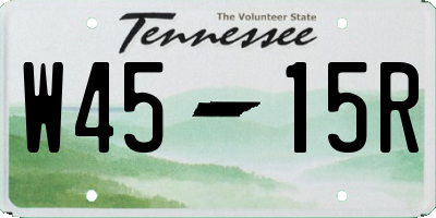 TN license plate W4515R