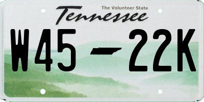 TN license plate W4522K