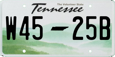 TN license plate W4525B