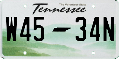 TN license plate W4534N