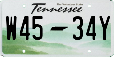 TN license plate W4534Y