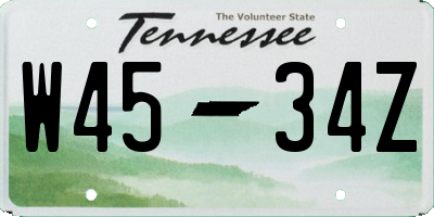 TN license plate W4534Z