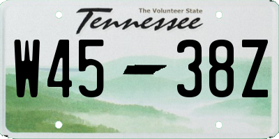 TN license plate W4538Z