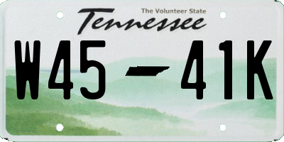 TN license plate W4541K