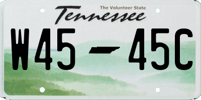 TN license plate W4545C