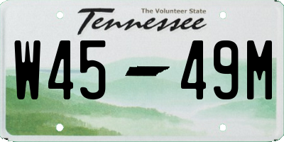 TN license plate W4549M