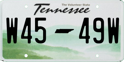 TN license plate W4549W