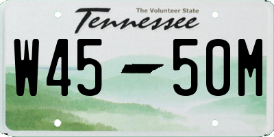 TN license plate W4550M
