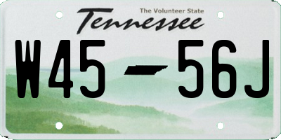 TN license plate W4556J