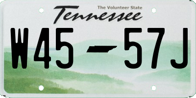 TN license plate W4557J
