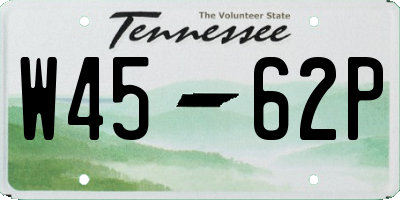 TN license plate W4562P