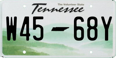 TN license plate W4568Y