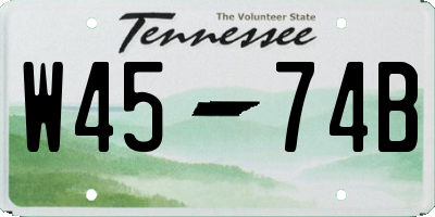 TN license plate W4574B