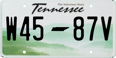TN license plate W4587V