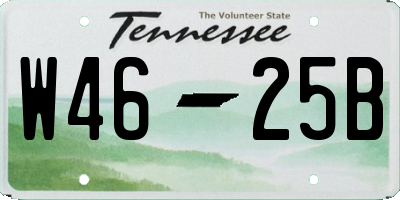 TN license plate W4625B