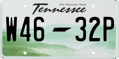 TN license plate W4632P