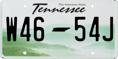 TN license plate W4654J