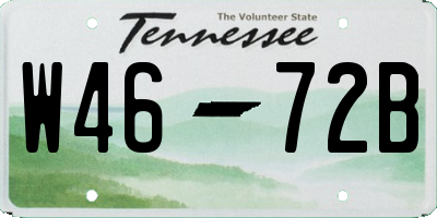 TN license plate W4672B