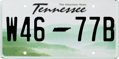 TN license plate W4677B