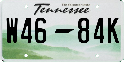 TN license plate W4684K