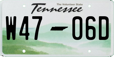 TN license plate W4706D