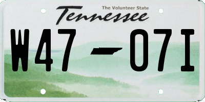 TN license plate W4707I
